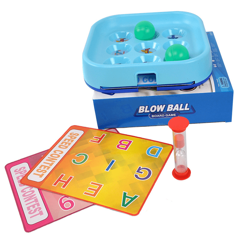 Blow Ball Toys for Children Desk Toy Board Game Letter Number Chess Speed Contest Toys - MRSLM