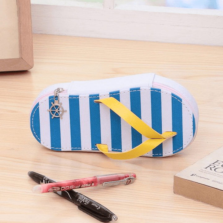 Cute Fruit Flip-Flops Creative Slippers Pencil Bag School Office Stationery Supplies Pencil Case - MRSLM