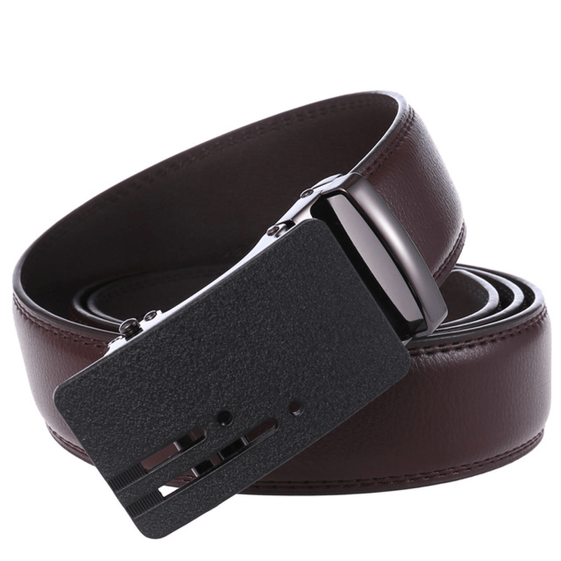 New Automatic Buckle Belt Men'S Belt Two-Layer Leather - MRSLM