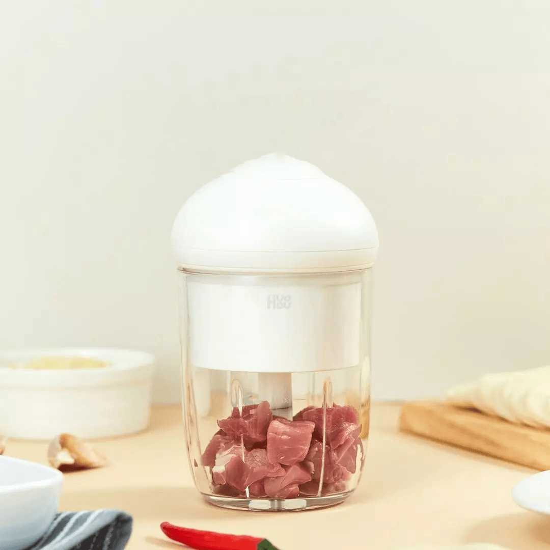 HUOHOU Electric Mini Chopper 290Ml Garlic Chopper Wireless USB Charging Food Processor Garlic Mincer Food Chopper for Chop Onion Ginger Vegetable Pepper Spice Meat Nut Baby Food - MRSLM