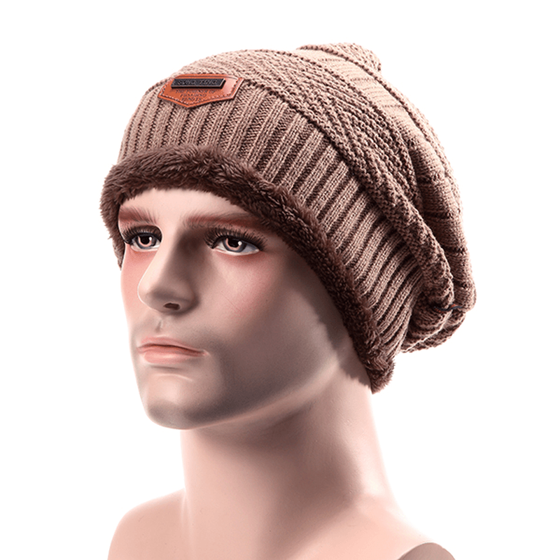 Men Knitted Slouch Beanie Hat - MRSLM