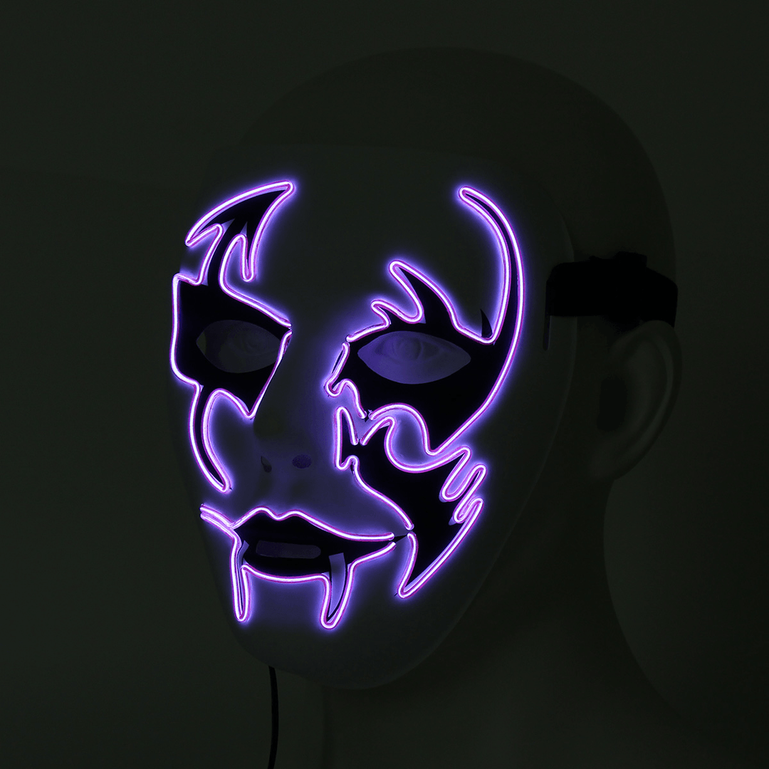 Halloween Mask LED Luminous Flashing Face Mask Party Masks Light up Dance Halloween Cosplay - MRSLM