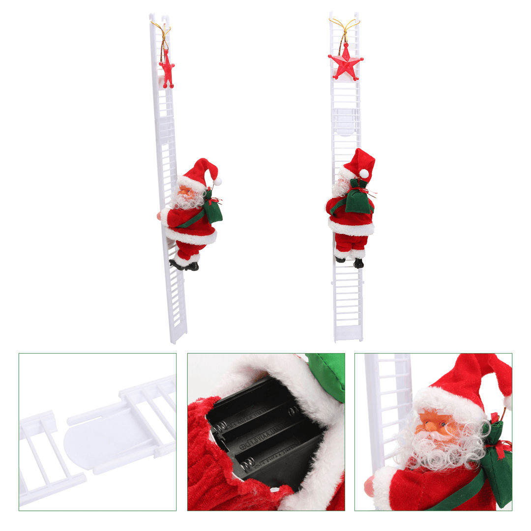 Christmas Senta Claus Climbing Ladder Hanging Decorations Holiday Gift - MRSLM