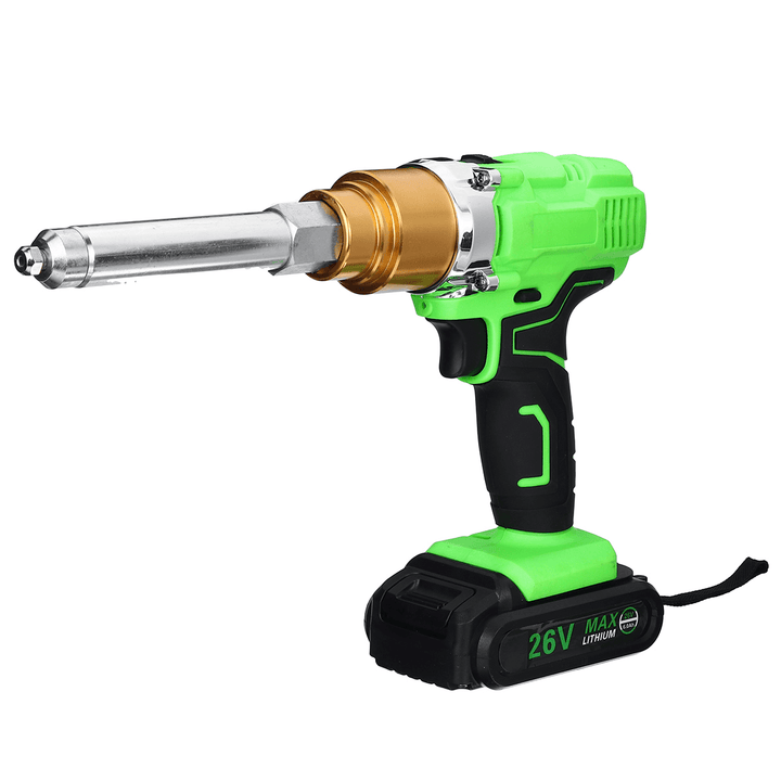 26V Electric Cordless Rivet Guns Insert Nut Pull Riveting Tool LED Light with Battery - MRSLM