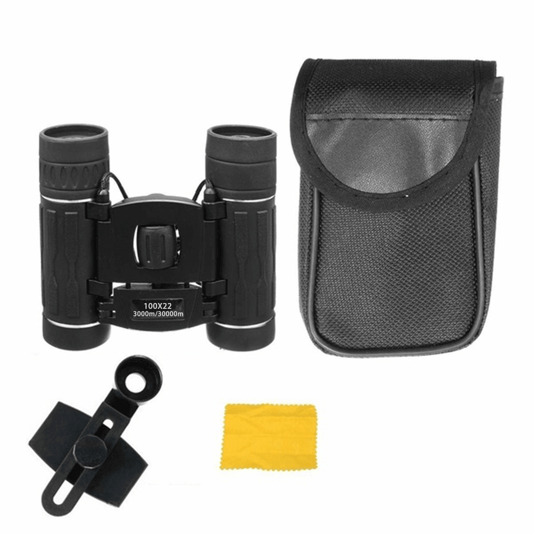 100X22 Folding HD Binoculars High Powered Night Vision Telescope Outdoor Camping Travel - MRSLM