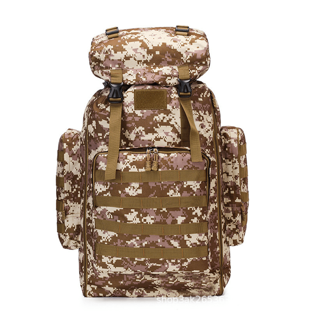 80L Waterproof Molle Camo Tactical Backpack Military Army Camping Backpack Travel Rucksack Outdoor Hiking Climbing Bag - MRSLM