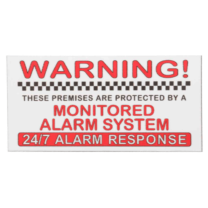 5Pcs Alarm System Monitored Warning Security External Sign Stickers PVC Waterproof - MRSLM