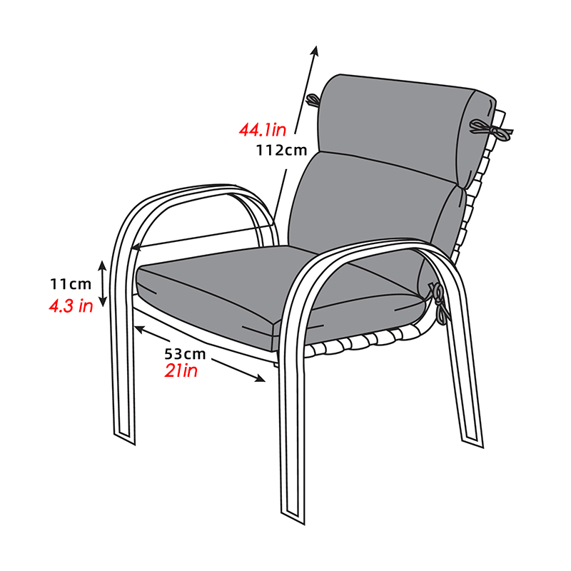 High Back Recliner Cushion One-Piece Cushion Solid Color Waterproof Sunscreen Chair Pad for Furniture - MRSLM