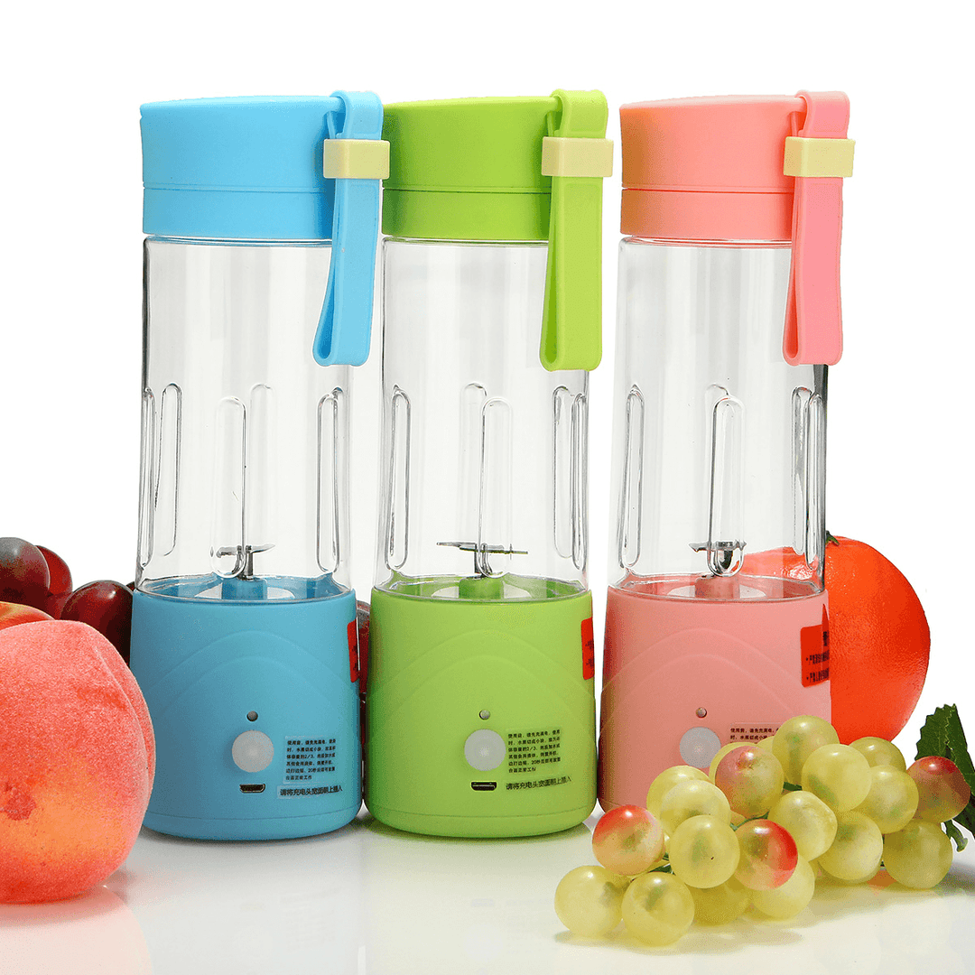 3.6V Portable Blender Smoothie Juicer Cup 14Oz Fruit Mixing Machine with 2000Mah USB Rechargeable Blender for Home - MRSLM