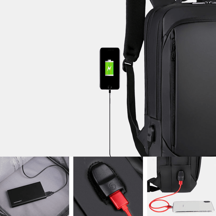 Men Large Capacity Multifunctional Loptop Backpack with USB Charging Port - MRSLM