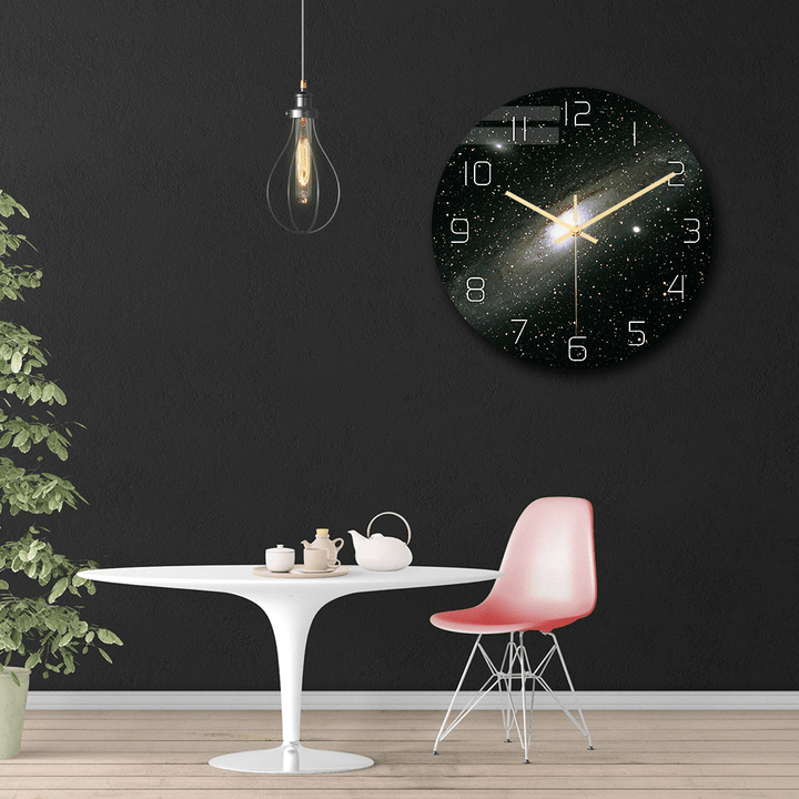 CC019 Creative Starry Pattern Wall Clock Mute Wall Clock Quartz Wall Clock for Home Office Decorations - MRSLM