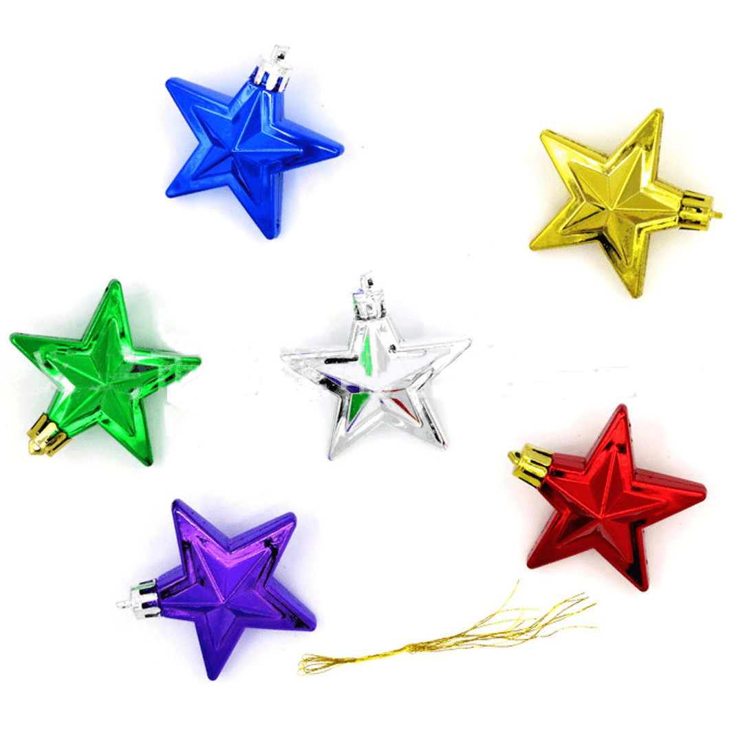 6Pcs Christams Xmas Tree Hanging Decoration Boots Stars Pine Cones - MRSLM