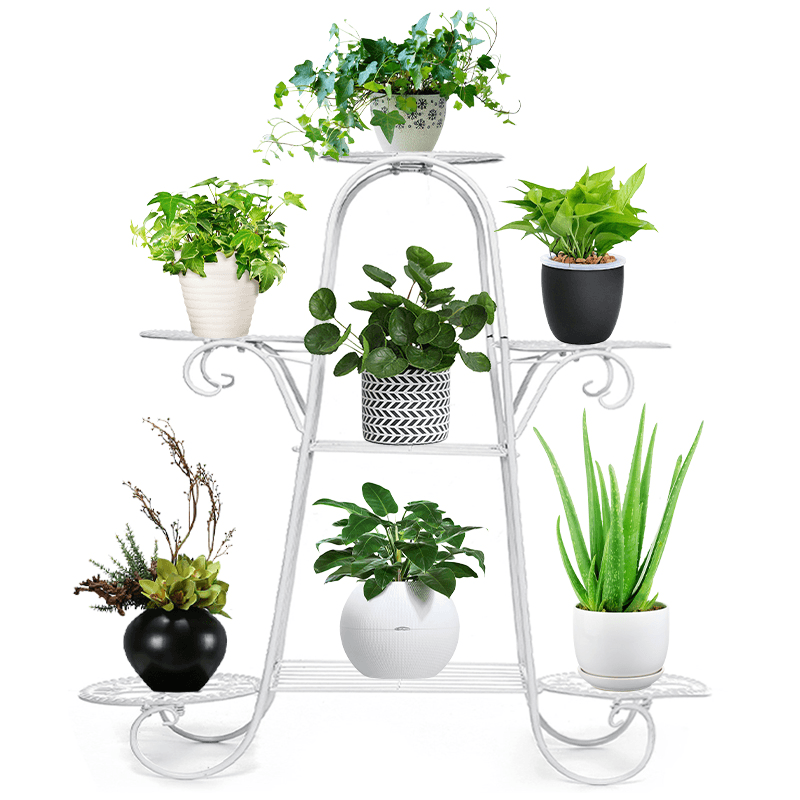 7-Layer Flower Stand Wrought Iron Shelf Indoor Creative Art Rack - MRSLM