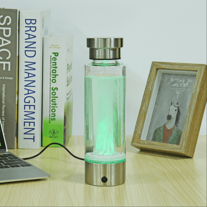 USB Rechargeable Intelligent Hidrogen Rich Water Bottle Ionizer Portable Glass - MRSLM