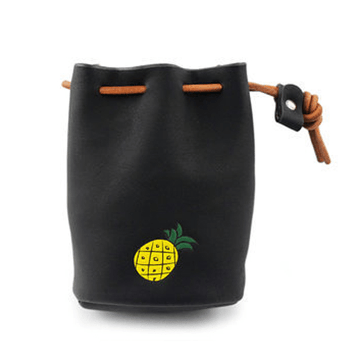 Women Pu Leather Fruit Pattern Coin Bag String Change Bag - MRSLM