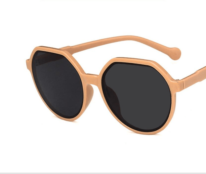 Brown Retro Small Frame White Sunglasses - MRSLM