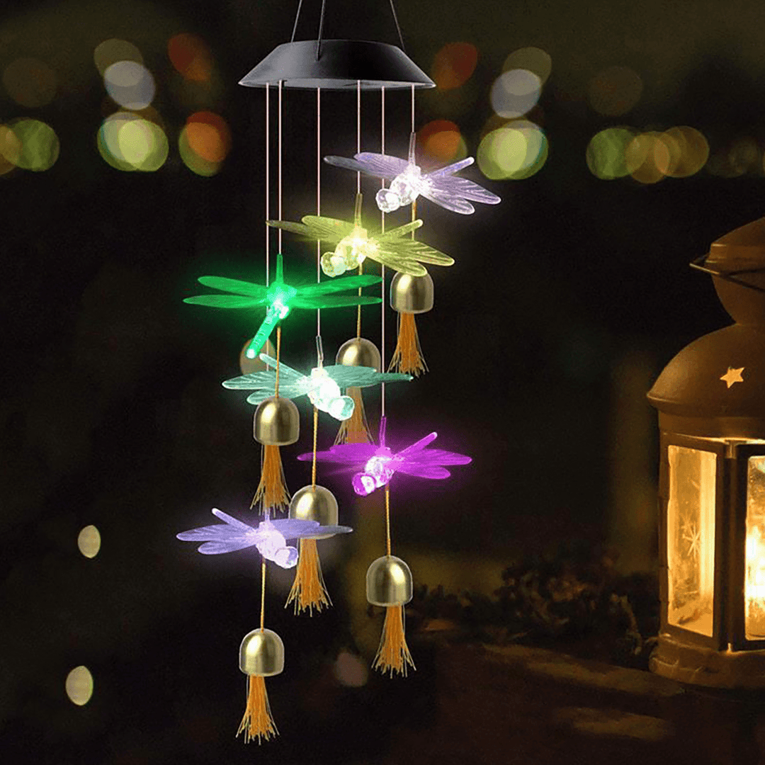 Colorful Solar Bell Wind Chime Light Automatic Waterproof Solar Powered Wind Chime Lamp - MRSLM