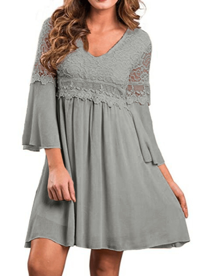 Lace Leisure Style Summer Holiday Loose Mini Dress - MRSLM