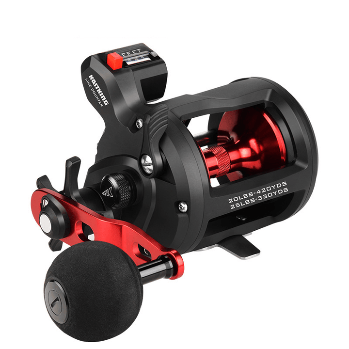 Kastking 3+1 BBS 5.1/5.3:1 13.6Kg Max Drag Fishing Reel Digital Display round Baitcasting Fishing Wheel Coil - MRSLM