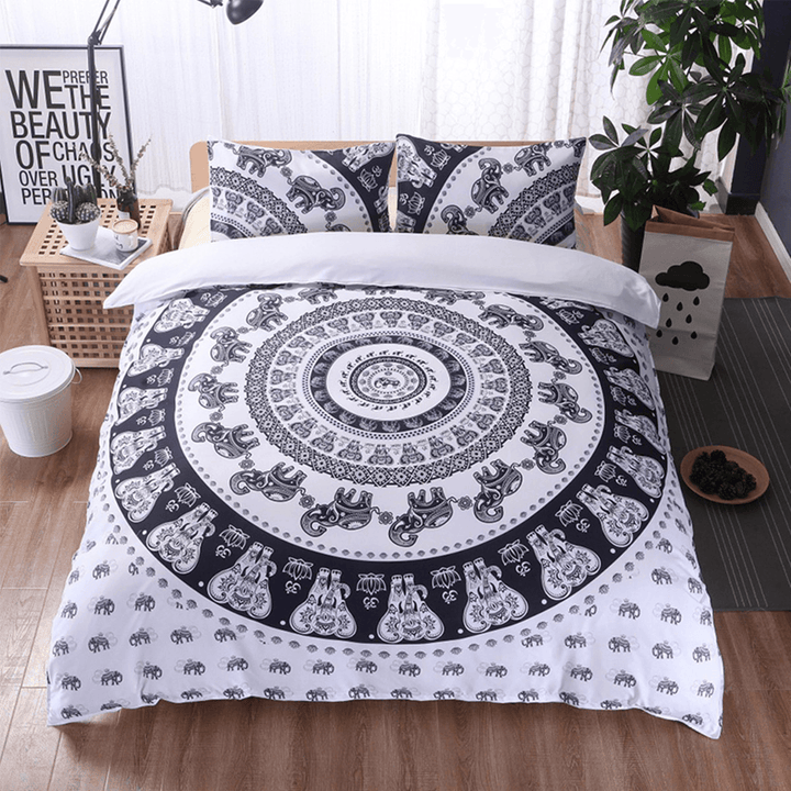 2Pcs/3Pcs 3D Bohemian Style Bedding Sets Comfort Breathable Bedclothes Duvet Cover Pillow Case Size Twin Queen King - MRSLM