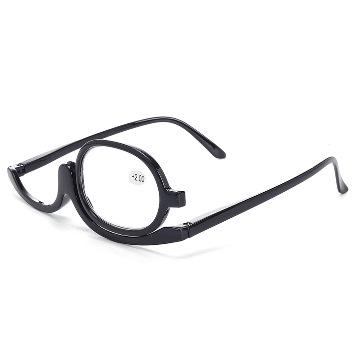 Unisex Rotatable Magnify Eye Makeup Cosmetic Glasses Reading Glasses Flip-Up round Glasses - MRSLM