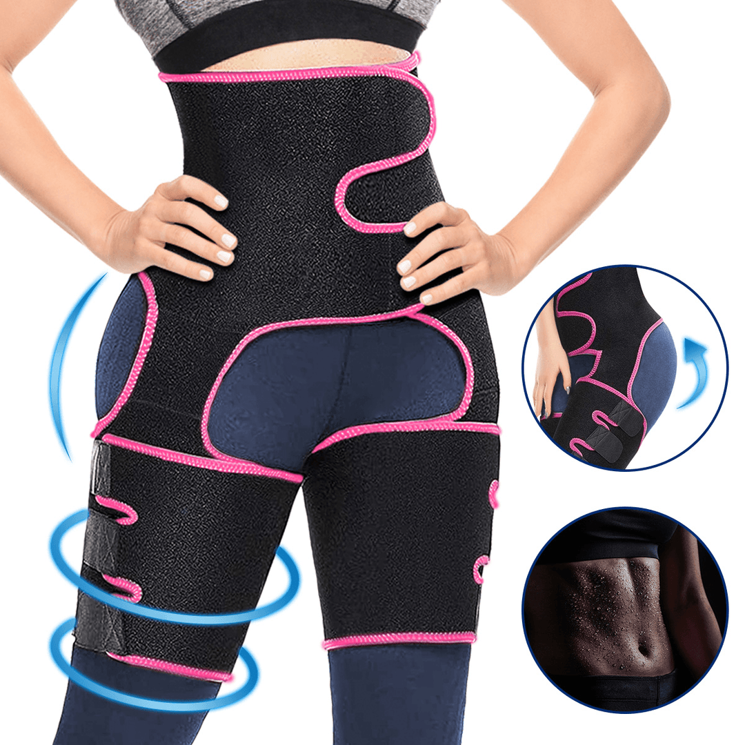 3-In-1 Waist Thigh Trimmer Hip Enhancer Waist Trainer Back Proection Gear for Shaping Body Slimbing Fitness - MRSLM