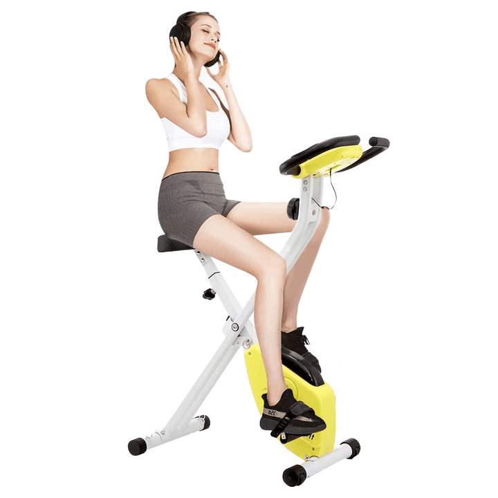 Doufit EB-04 Exercise Bike Foldable and Adjustable Magnetic Exercise Bike with Pulse Sensor and LCD Display Indoor Stationary Bike - MRSLM