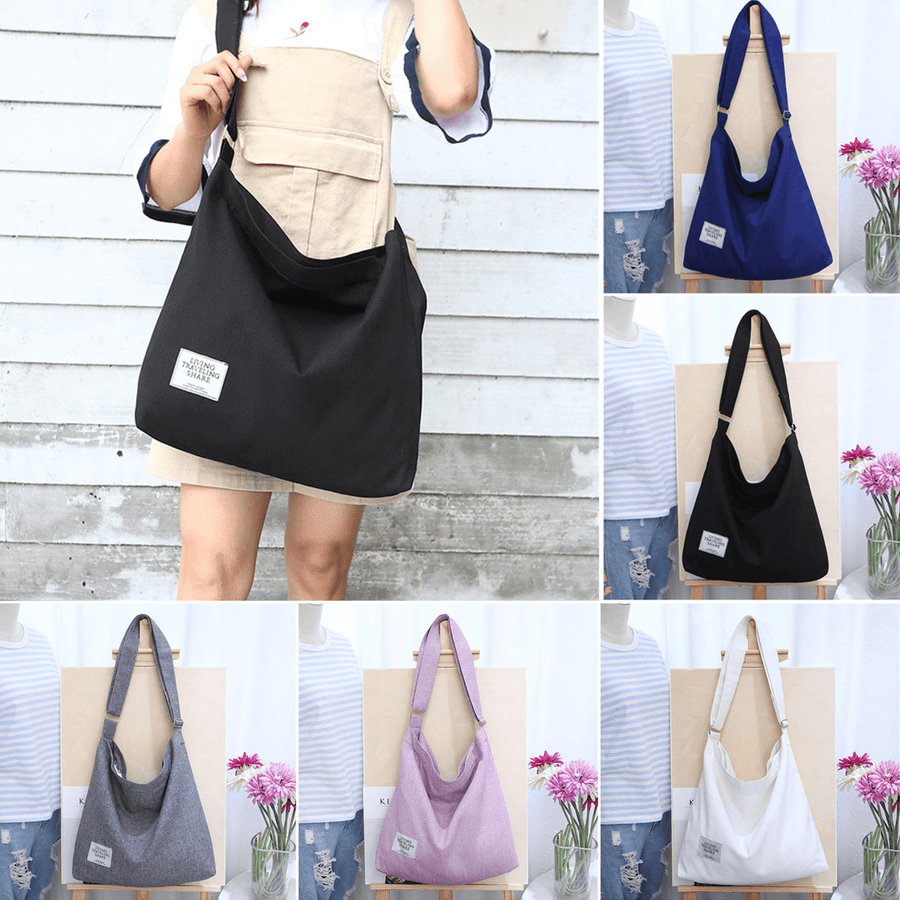 12L Women Large Canvas Handbag Shoulder Bag Tote Ladies Girl School Travel Bag - MRSLM