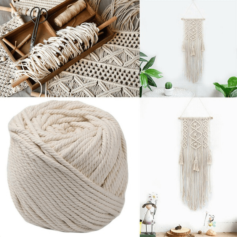 6/8/10/12Mm Diameter Cotton Rope Macrame Cord Art Craft Twisted String for DIY Handmade Tying Thread Cord - MRSLM