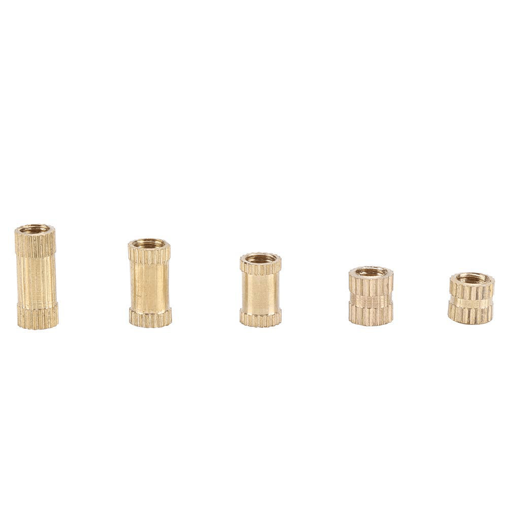 Suleve M4BN1 170Pcs M4 Brass Cylinder Knurled Nut Threaded round Insert Embedded Nuts Assortment Set - MRSLM