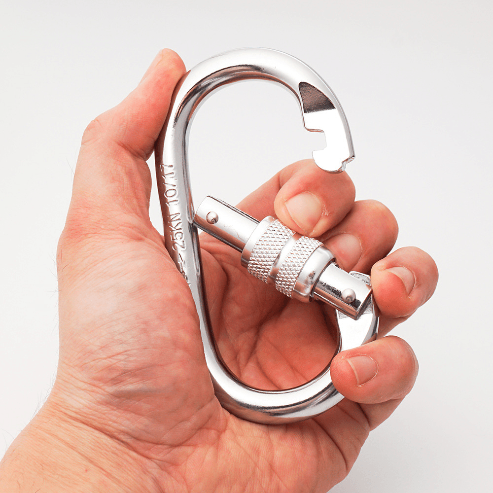 CAMNAL Rock Climbing O-Shaped Carabiner Alloy Steel 25KN Pull Screw Lock Protection - MRSLM