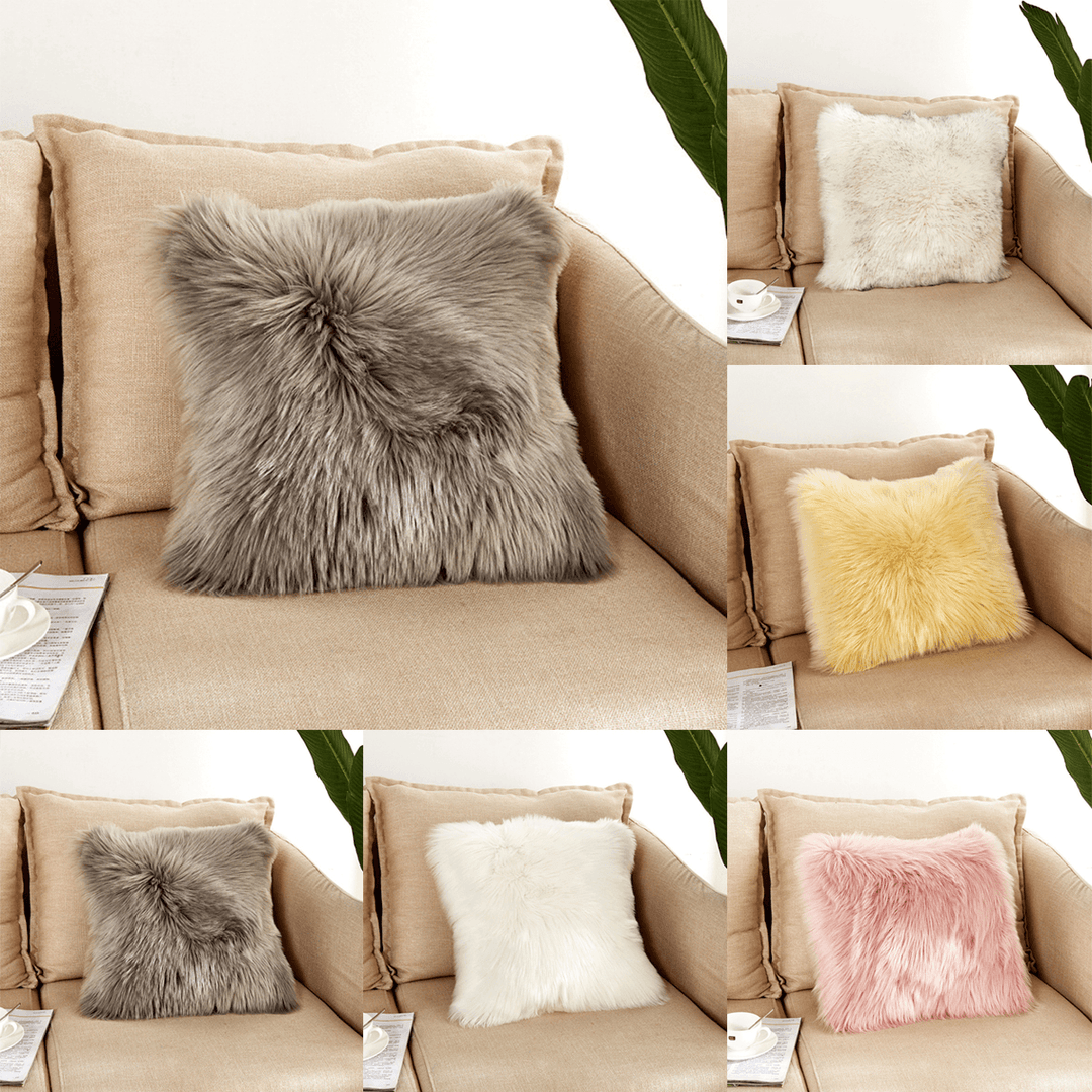 40*40Cm Fluffy Plush Soft Sofa Chair Pillow Case Cushion Cover - MRSLM