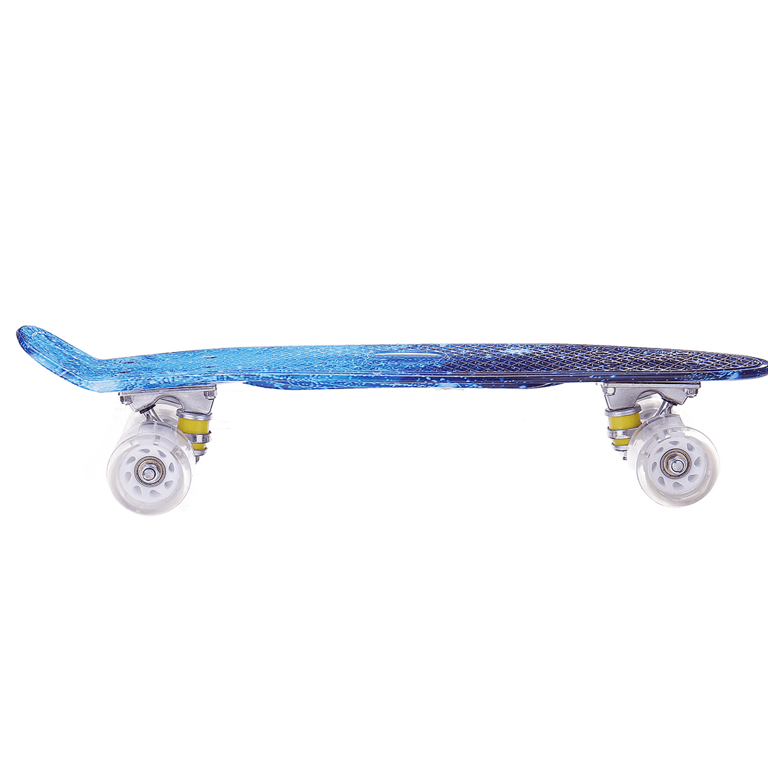 22" Junior Youth Skateboard Mini Standard Skate Board with High Rebound LED Flashing PU Wheels Long Board Gift for Beginners Gift for Children Adults - MRSLM