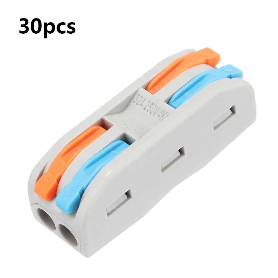 Excellway 30Pcs PCT-2 2Pin Colorful Docking Connector Electrical Connectors Wire Terminal Block Universal Electrical Wire Connector - MRSLM