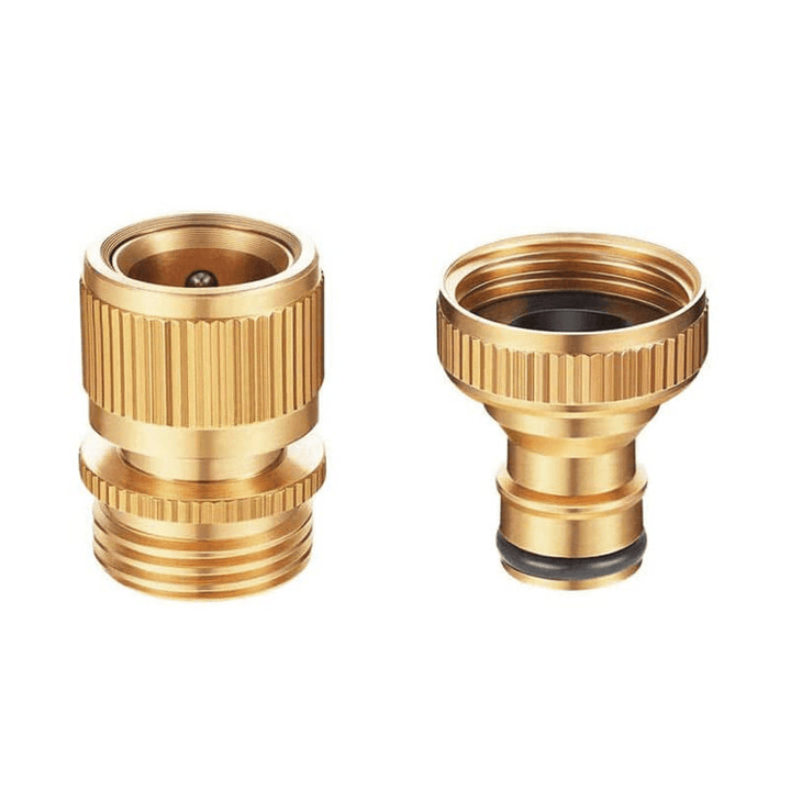 Garden Hose Quick Joint Solid Brass 3/4 Quick Connector Garden Hose Fitting Water Hose Connectors - MRSLM