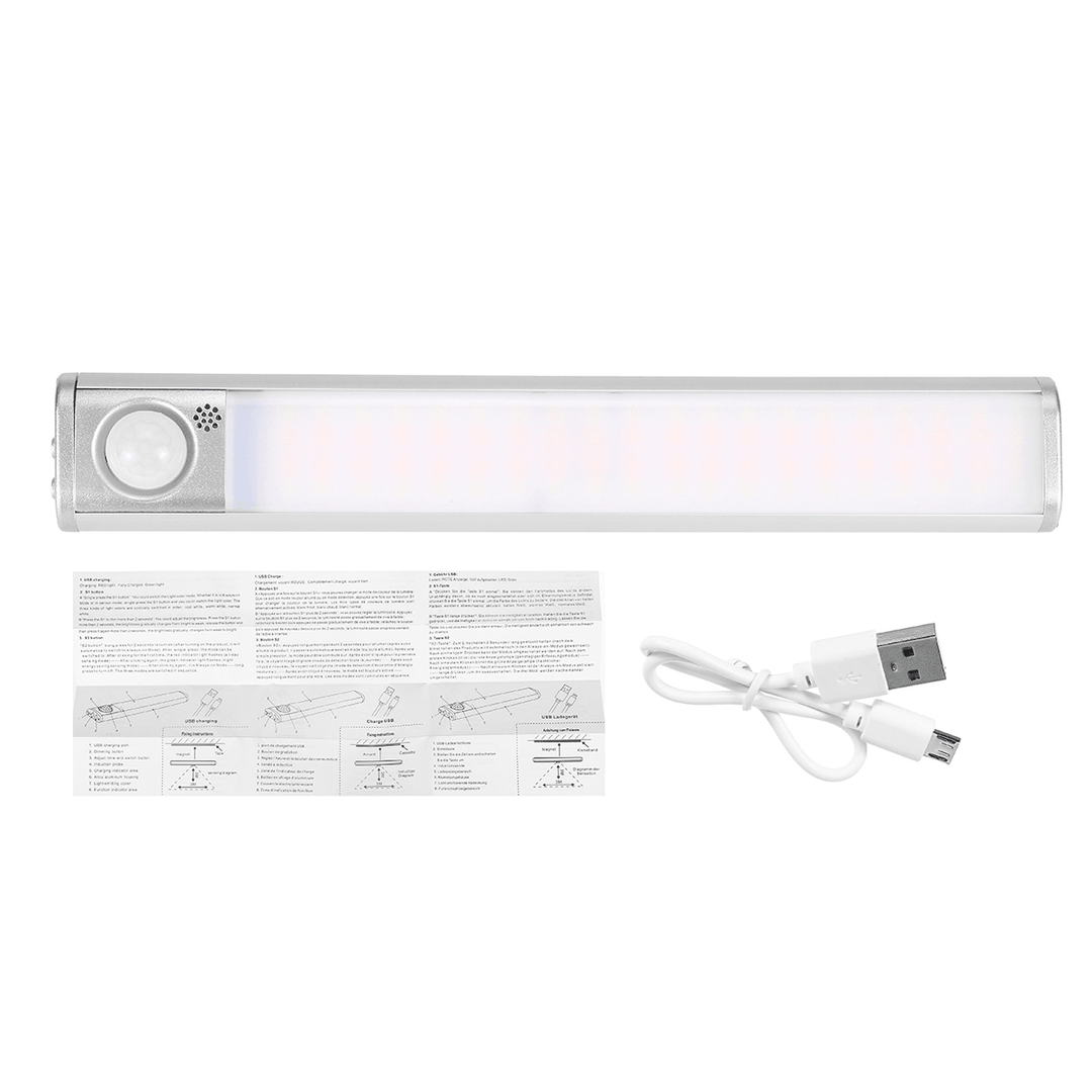 80/120/160 LED PIR Motion Sensor Cabinet Closet Light USB Rechargeable Kitchen Stairway - MRSLM