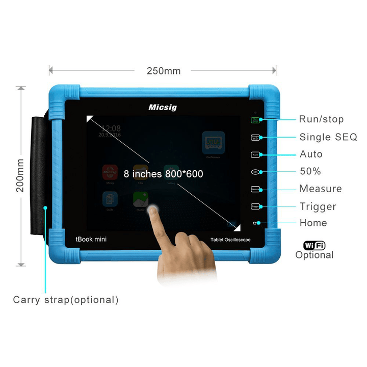 Micsig TO1102 Digital Tablet Oscilloscope 100Mhz 2CH 28Mpts Automotive Diagnostic Touchscreen Digital-Oscilloscope - MRSLM