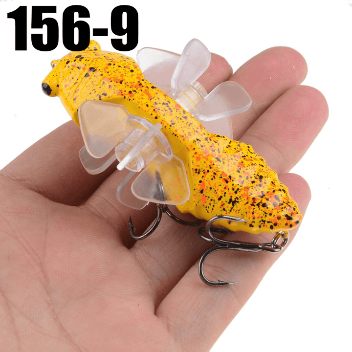 ZANLURE 1PSC 7.5Cm Artificial Bait Fishing Lure Insect Rotating Wings Swimbait Fishing Hook - MRSLM