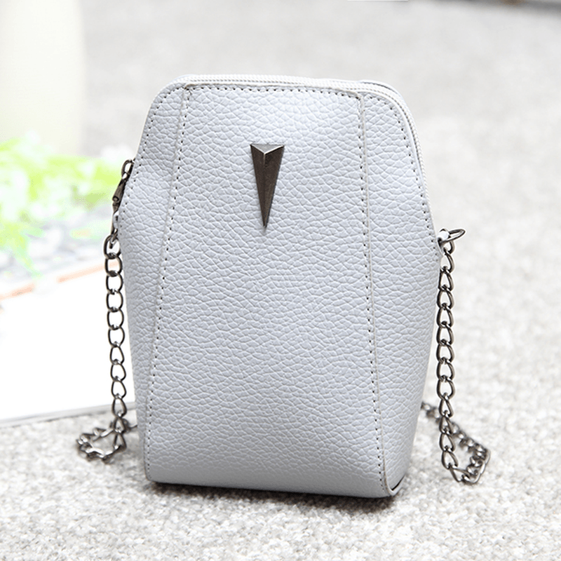 Woman PU Crocodile Pattern Chain Bag Phone Bag Clutch Bag Crossbody Bag - MRSLM