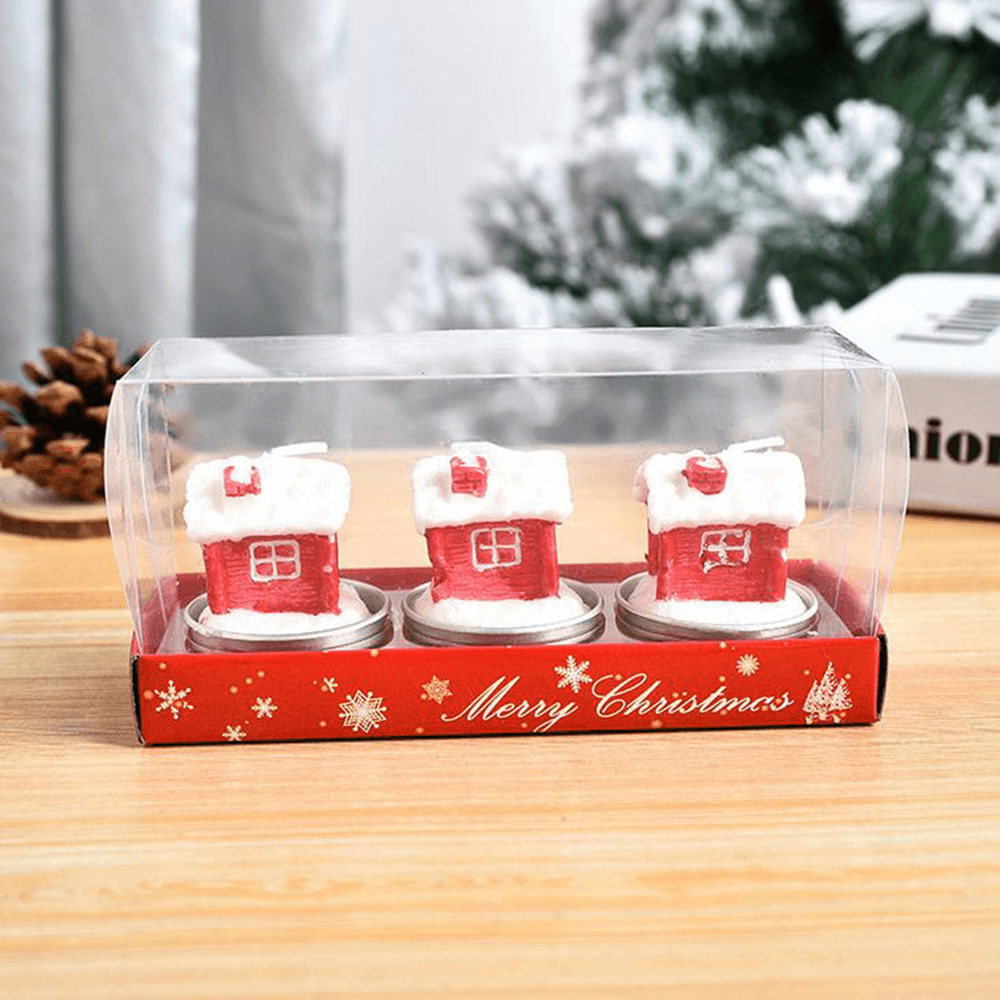 3Pcs 2020 Christmas Candles Santa House Snowman Christmas Tree Paraffin Candles Wedding Party Candles Decor Light - MRSLM