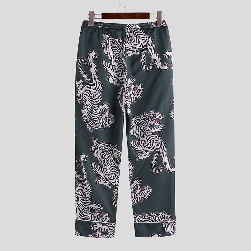 Mens Tiger Printed Comfy Long Trousers Casual Pants - MRSLM