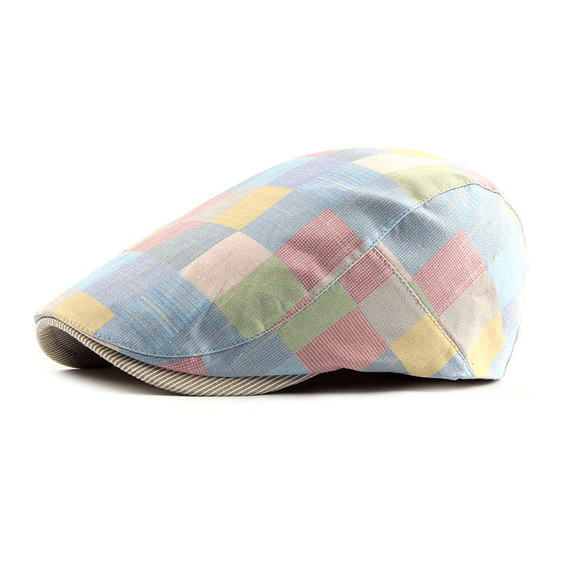 Peaked Cap Women British Checkered Beret - MRSLM