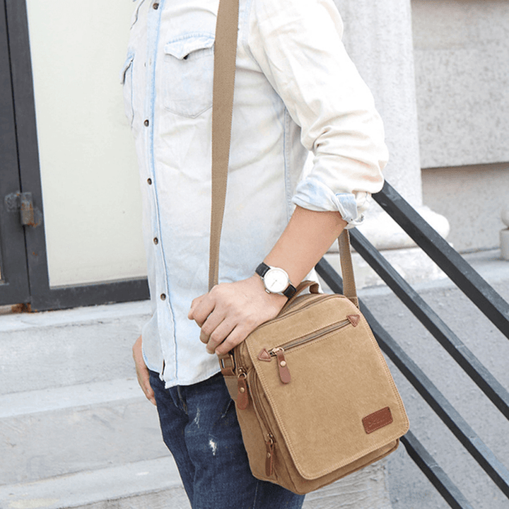 Men Canvas Handbag Ipad Bag Outdoor Crossbody Bag - MRSLM