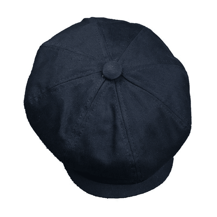 M/L Men Unisex Washed Cotton Newsboy Beret Caps Outdoor Painter Octagonal Cabbie Flat Hat - MRSLM