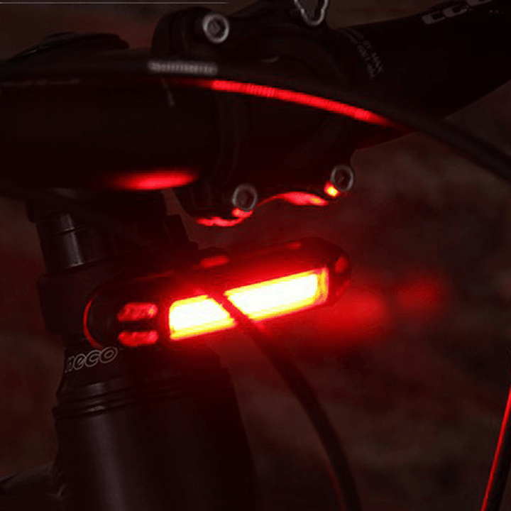 XANES 2 in 1 500LM Bicycle USB Rechargeable LED Bike Light Taillight Ultralight Warning Night - MRSLM