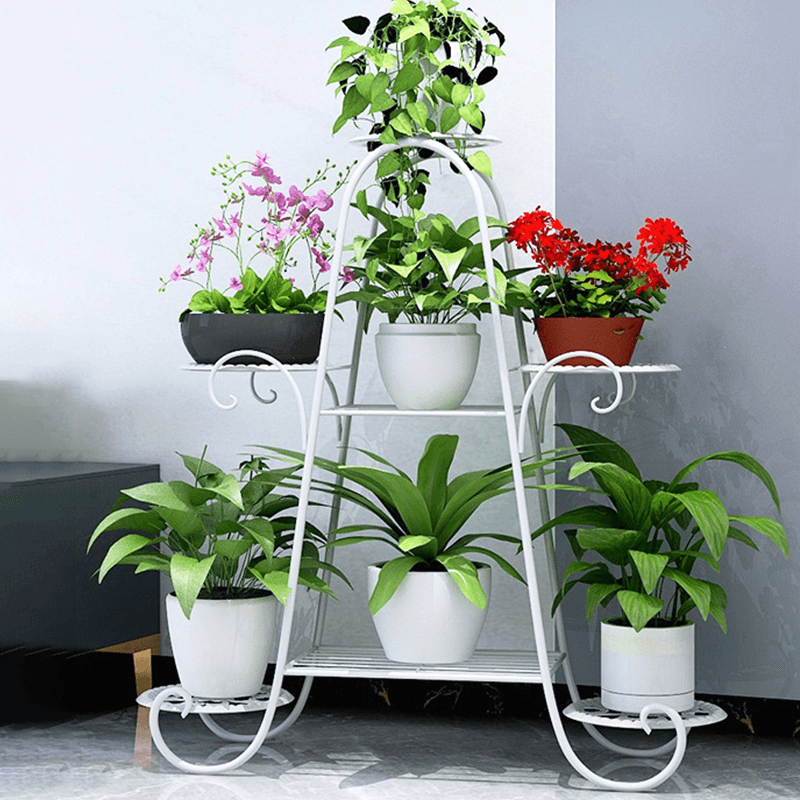 7-Layer Flower Stand Wrought Iron Shelf Indoor Creative Art Rack - MRSLM