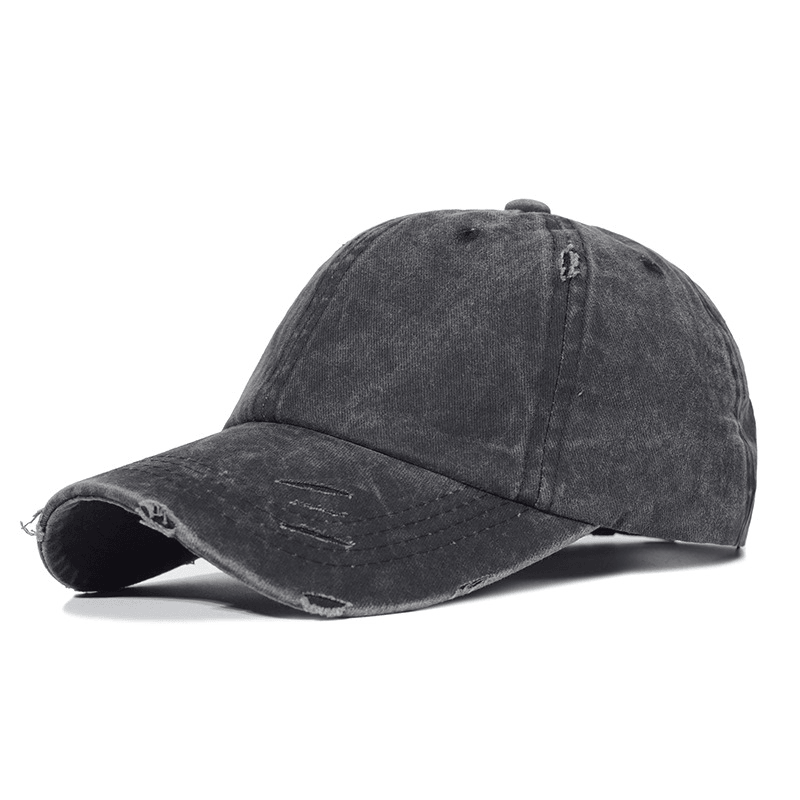 Hole in Cotton Washed Ponytail Baseball Cap - MRSLM