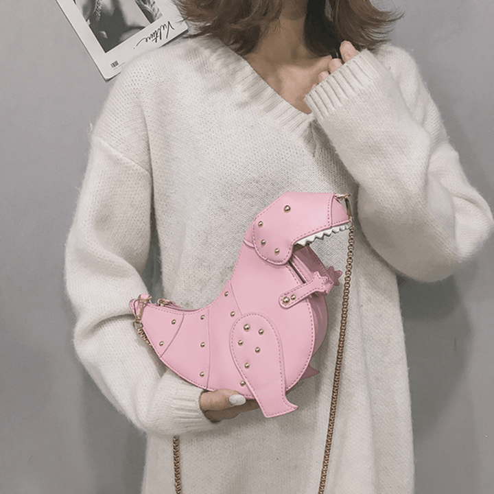 Women Chain Dinosaur Shape Cute Crossbody Bag - MRSLM