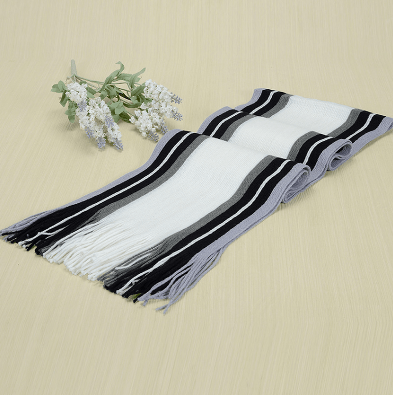 Knitted Warmth and Color Matching Striped Men'S Scarf - MRSLM