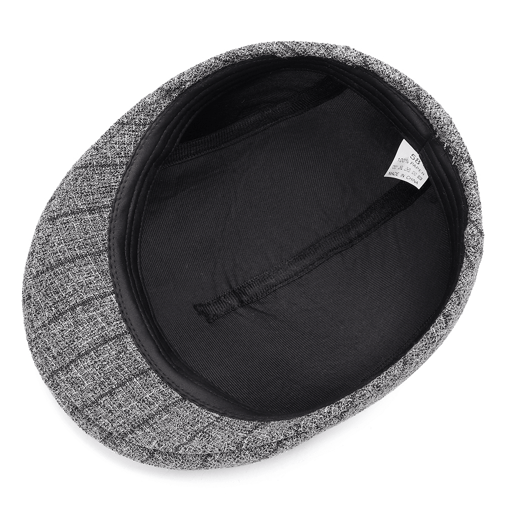 S/M/L Stripe Dad Casual Middle-Aged Beret Hat Comfortable Linen Old Man Forward Caps - MRSLM